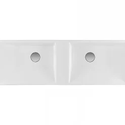 Sanindusa Plan double Vasque rectangulaire céramique traditionnelle 100x35 Vista blanc