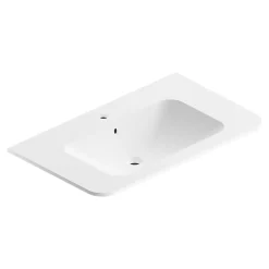 Plan Simple Vasque| Plan simple vasque à encastrer résine blanc mat Alba 86 cm