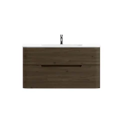 Plan Simple Vasque| Plan simple vasque à encastrer résine blanc brillant Alba version centre 106 cm