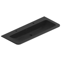 Plan simple vasque à encastrer noir mat en résine l.121 cm, Alba