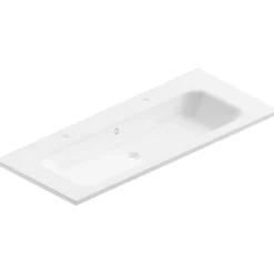 Plan Double Vasque|Ipiemme SRL Plan simple vasque blanc en résine l.120 cm pour 2 robinets, Pura+
