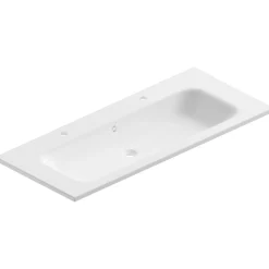 Plan Double Vasque|Ipiemme SRL Plan simple vasque blanc mat en résine 120 cm pour 2 robinets, Pura+