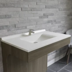 Cuisibane Plan simple vasque en résine de synthèse RESIPLAN - 90 cm