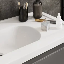 GoodHome Plan simple vasque l.80,6 x H.12,3 x P.45,2 cm, en céramique blanche, levanna