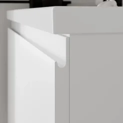 GoodHome Plan simple vasque l.80,6 x H.12,3 x P.45,2 cm, en céramique blanche, levanna