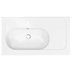 GoodHome Plan simple vasque l.80,6 x H.12,3 x P.45,2 cm, en céramique blanche, levanna