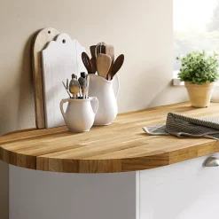 Plan De Travail Buanderie|GoodHome Plan snack chêne massif Hinita L.180 x l.62 x Ép.4 cm