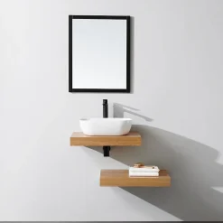 Plan De Travail Salle De Bains|Stano Plan suspendu pour vasque TOP chêne 60 x 46 cm