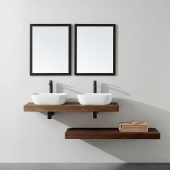 Plan De Travail Salle De Bains|Stano Plan suspendu pour vasque TOP noyer 120 x 46 cm