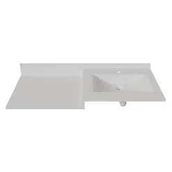 Plan Simple Vasque|Cuisibane Plan vasque 120 cm en résine 1 vasque décentrée - ATOLL