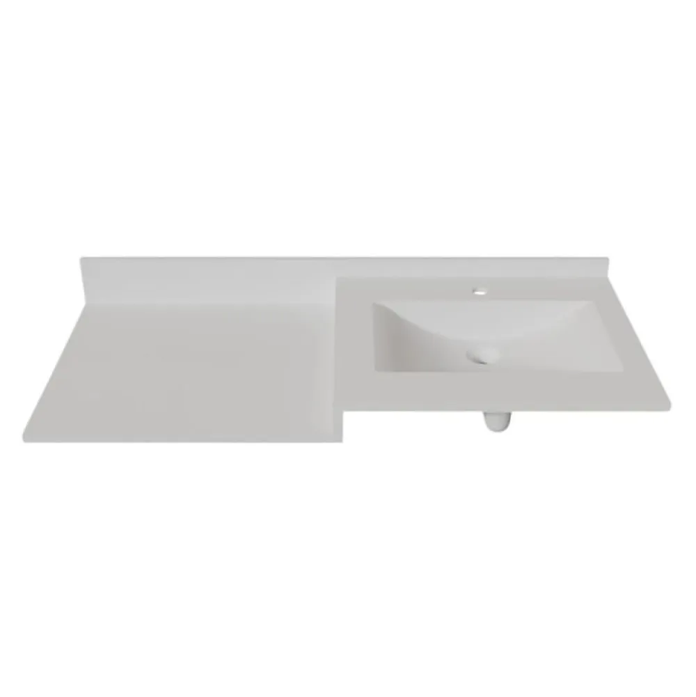 Plan Simple Vasque|Cuisibane Plan vasque 120 cm en résine 1 vasque décentrée - ATOLL