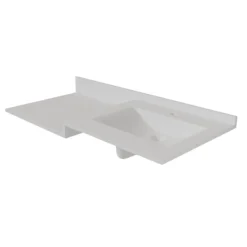 Plan Simple Vasque|Cuisibane Plan vasque 120 cm en résine 1 vasque décentrée - ATOLL