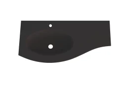 Plan vasque à gauche verre noir Vague 104 cm