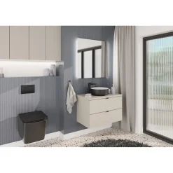 Plan Double Vasque|Meublorama Plan vasque BELLA 80 cm Coloris marron congo Finition mate pour meuble suspendu
