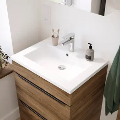 Plan Simple Vasque|GoodHome Plan vasque blanc en céramique l.60 cm Nira