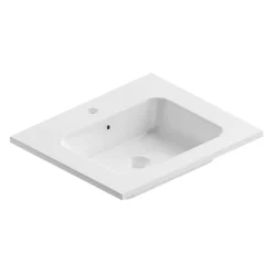 Ipiemme SRL Plan vasque blanc en céramique l.60 cm, Pura+