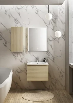 Ipiemme SRL Plan vasque blanc en céramique l.60 cm, Pura+