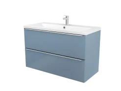 GoodHome Plan vasque blanc en céramique l.100 cm Nira