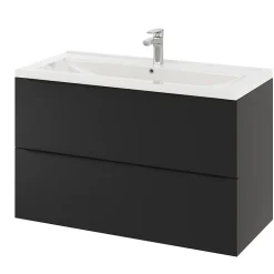 GoodHome Plan vasque blanc en céramique l.100 cm Nira