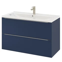 GoodHome Plan vasque blanc en céramique l.100 cm Nira