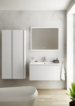 Plan Simple Vasque|Ipiemme SRL Plan vasque blanc en résine l.90 cm, Pura+