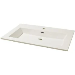Cooke & Lewis Plan vasque blanc en résine l.80 cm, Pamili