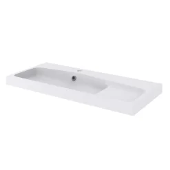 GoodHome Plan vasque blanc en résine l.100 cm Mila
