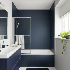 GoodHome Plan vasque blanc en résine l.100 cm Mila