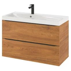 GoodHome Plan vasque blanc en résine l.100 cm Mila