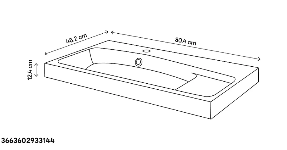 Plan Simple Vasque|GoodHome Plan vasque blanc Mila 80 cm