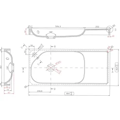 GoodHome Plan vasque blanc satin en résine l.80,4 x P.36,2 cm, Maza
