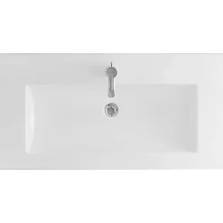 Sanindusa Plan vasque céramique traditionnelle Palm 100 blanc a poser sur plan ou meuble