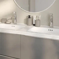 Plan Double Vasque|GoodHome Plan vasque double blanc en céramique l.120 cm, Endell