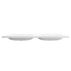 GoodHome Plan vasque double l.120,6 x H.12,3 x P.45,2 cm, en céramique blanche, levanna