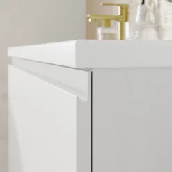 GoodHome Plan vasque double l.120,6 x H.12,3 x P.45,2 cm, en céramique blanche, levanna