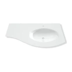 Plan vasque droit en verre l.104 cm, Vague