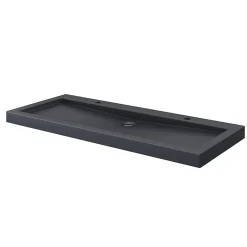 Plan Double Vasque|GoodHome Plan vasque en pierre noire l.120 cm, Cooke & Lewis Harmon