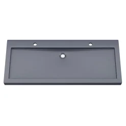 Plan Double Vasque|GoodHome Plan vasque en pierre noire l.120 cm, Cooke & Lewis Harmon