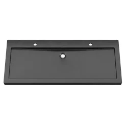 Plan Double Vasque|GoodHome Plan vasque en pierre noire l.120 cm, Cooke & Lewis Harmon