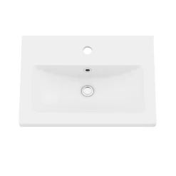 Plan Simple Vasque|GoodHome Plan vasque faible profondeur blanc Nira 50 cm
