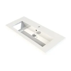 Cooke & Lewis Plan vasque faible profondeur l.90 cm blanc en résine, Calao