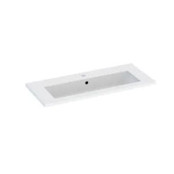 Cooke & Lewis Plan vasque faible profondeur l.90 cm blanc en résine, Calao