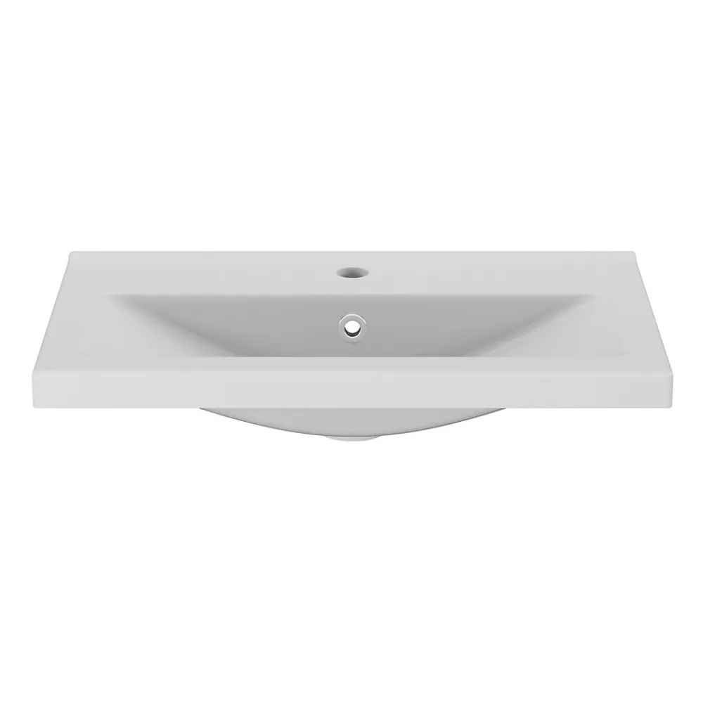 GoodHome Plan vasque faible profondeur blanc Nira 60 cm