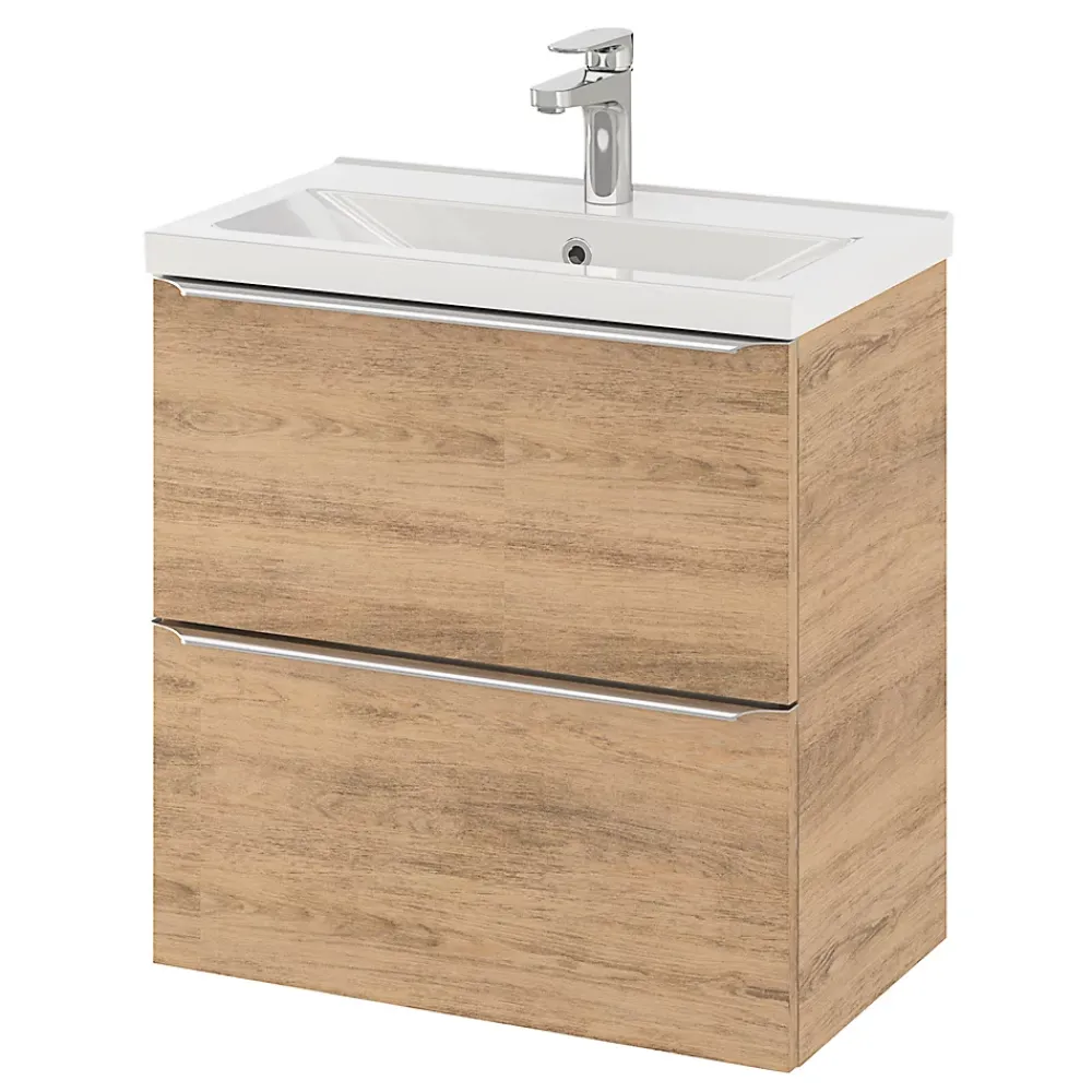 GoodHome Plan vasque faible profondeur blanc Nira 60 cm