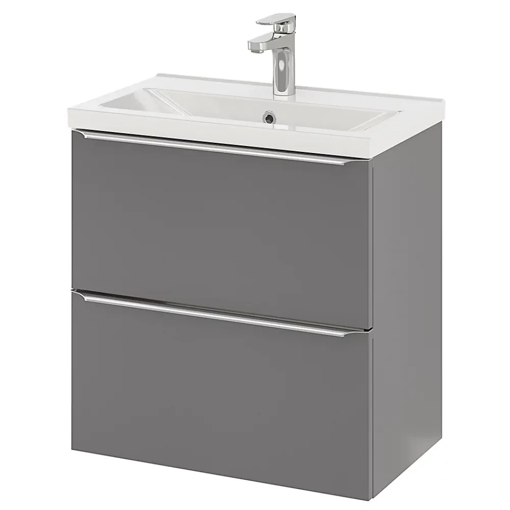 GoodHome Plan vasque faible profondeur blanc Nira 60 cm