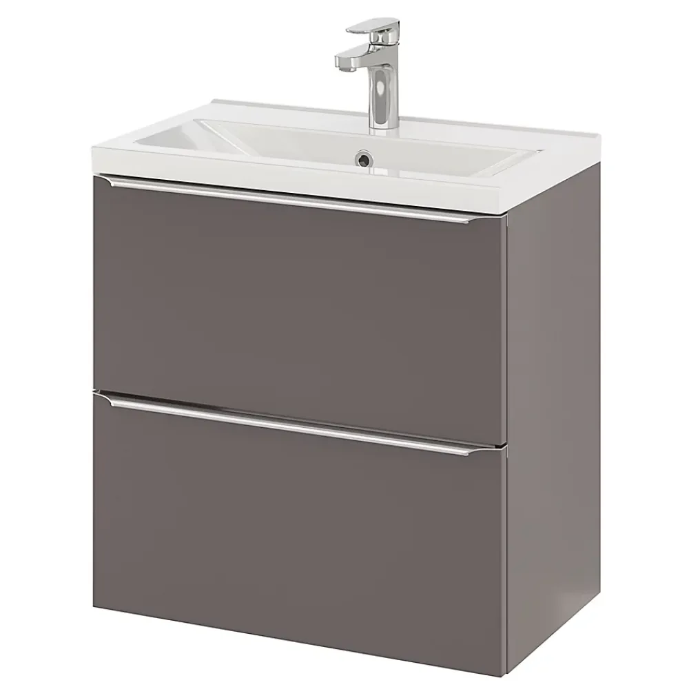 GoodHome Plan vasque faible profondeur blanc Nira 60 cm