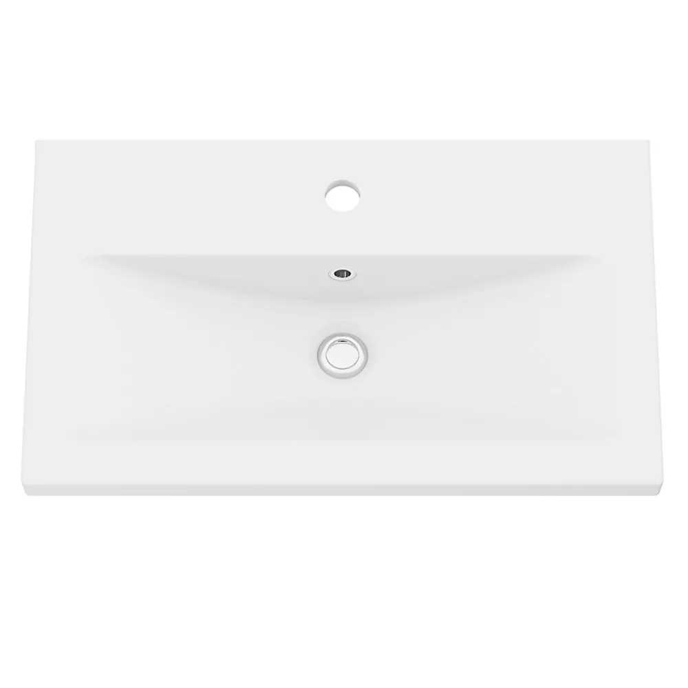 GoodHome Plan vasque faible profondeur blanc Nira 60 cm