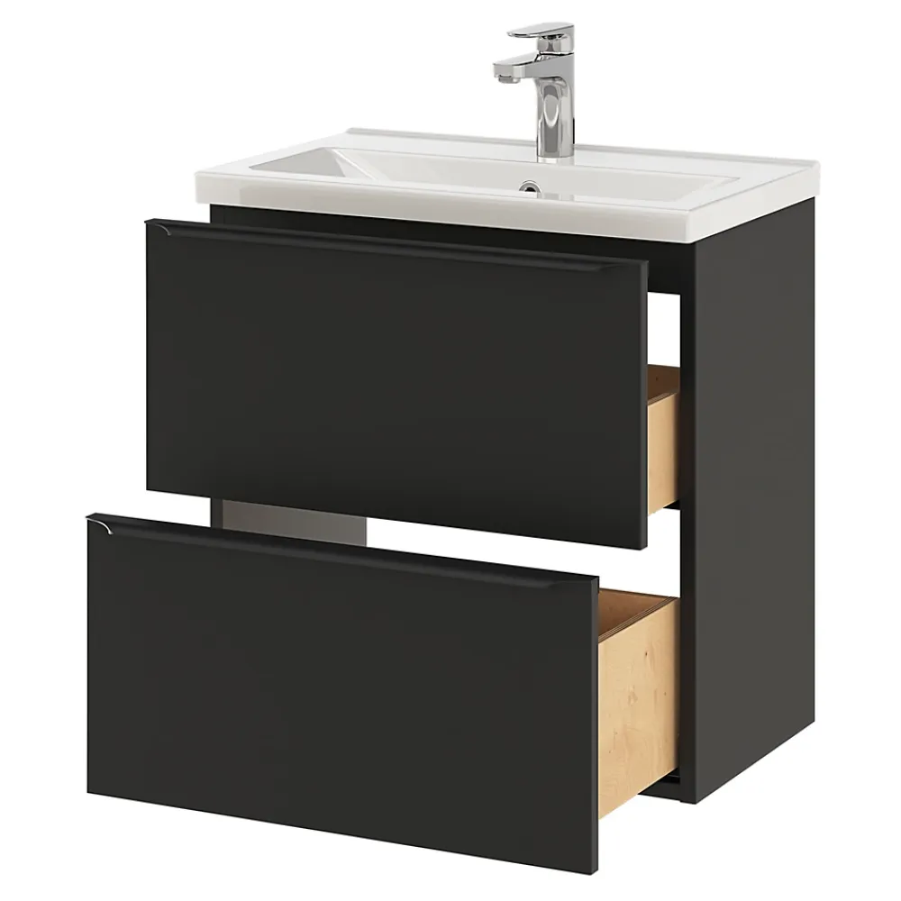 GoodHome Plan vasque faible profondeur blanc Nira 60 cm