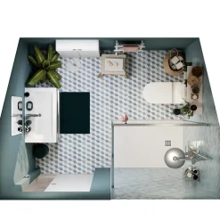 GoodHome Plan vasque faible profondeur blanc Nira 60 cm