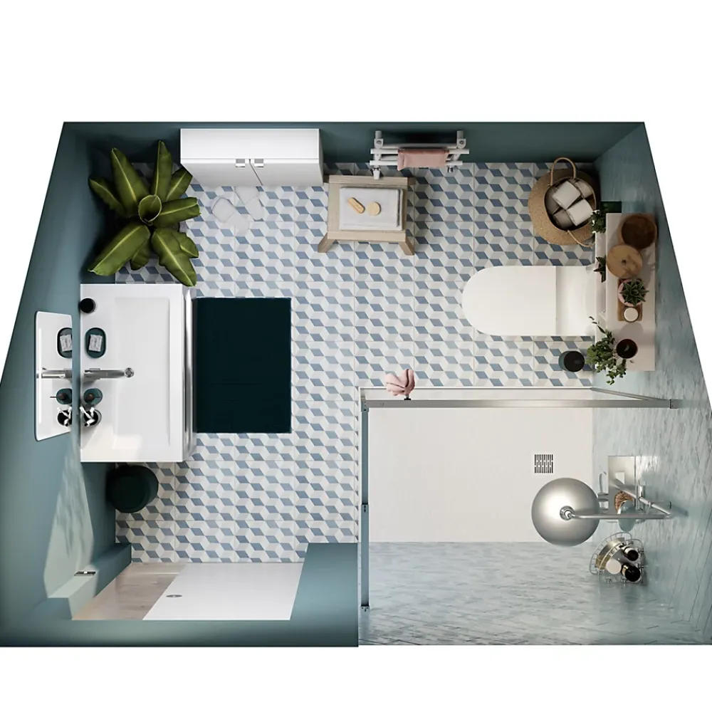 GoodHome Plan vasque faible profondeur blanc Nira 60 cm